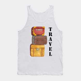 Travel - pen and watercolor illustration Tank Top